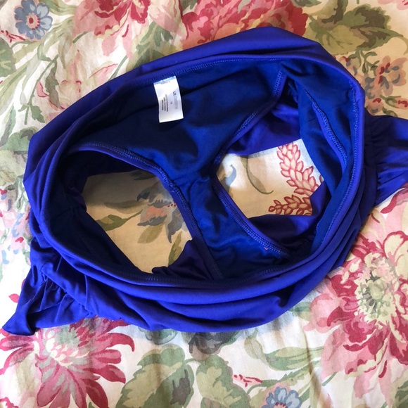 LIZ CLAIBORNE size 16 Skirted-Ruffle Bathing Suit Bottom PURPLE Ruched $68 NEW - Picture 8 of 14